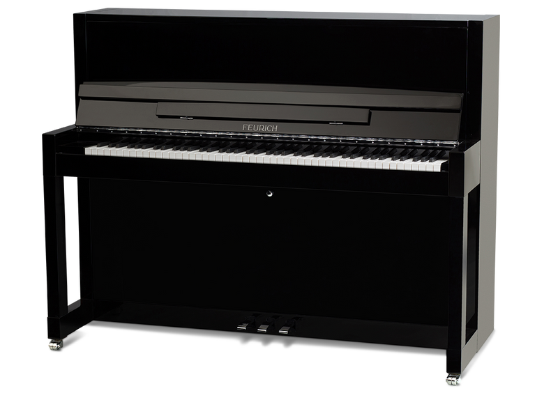 Feurich Mod. F115 - Premiere - Negro pulido, Herraje cromado - Para Importación.