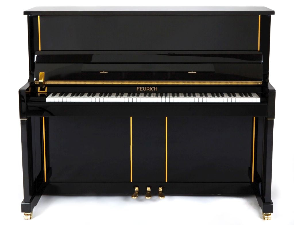 Feurich Mod. F125 - Design - Negro pulido, Herraje dorado.