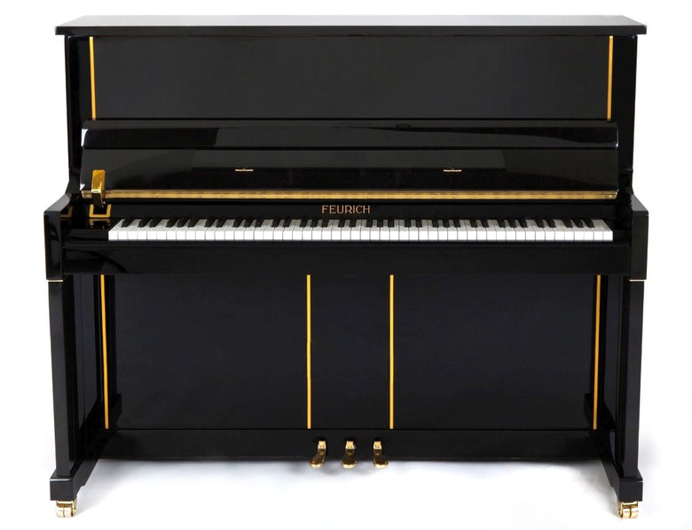 Feurich Mod. F125 - Design - Negro pulido, Herraje dorado.